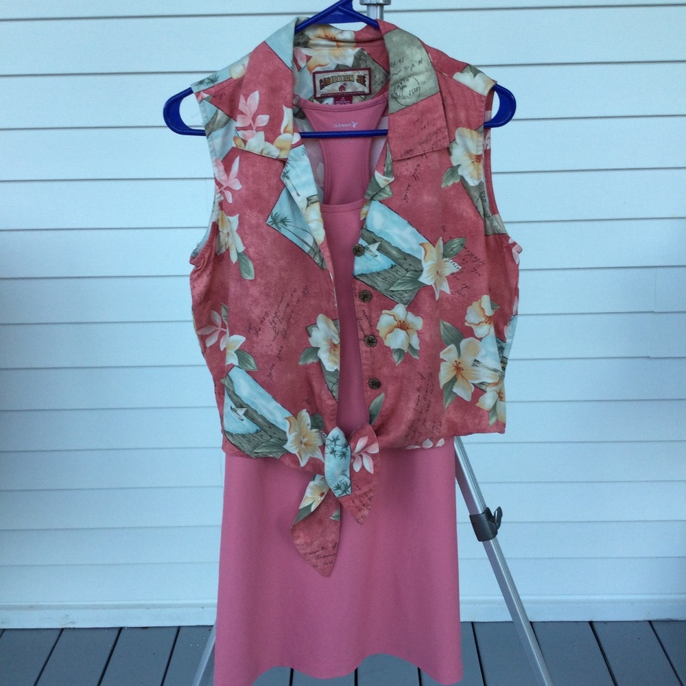 Old Navy Active Power Dress, small with Matching Sleeveless Tie Shirt, size Med